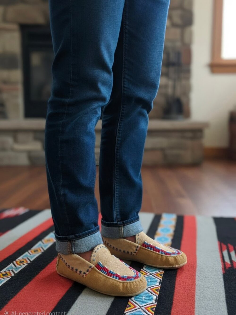 Vintage 1970's Native Americam Beaded Moccasins #2